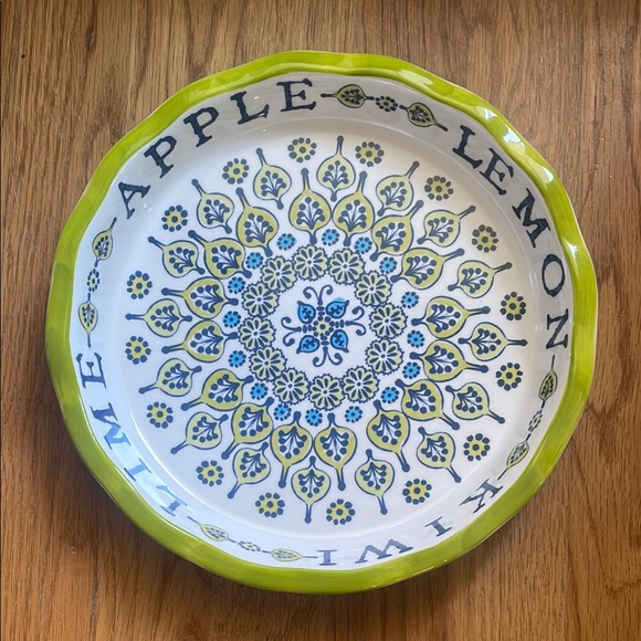 NWOT Anthropologie Green and Blue Pie Dish - Picture 2 of 6